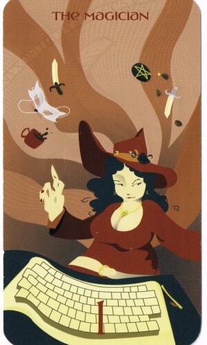 The trickster magician from the Tarot of the Silicon Dawn. Watch out or she might burn you