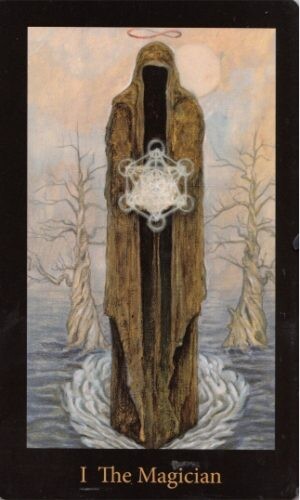 The Mary-el tarot shows a cold, watery magician. Mary El Magician